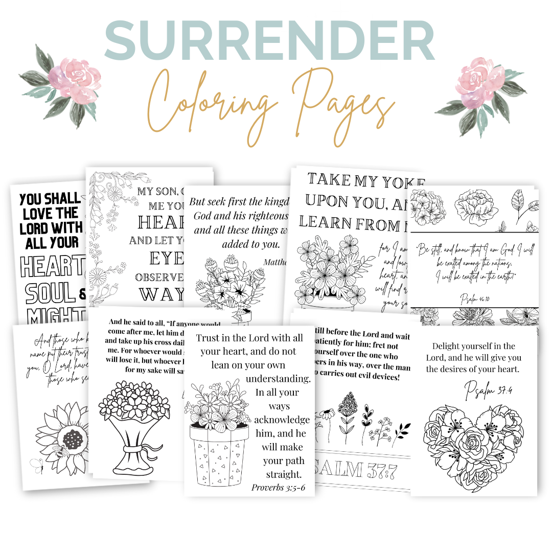 Surrender Scripture Coloring Sheets