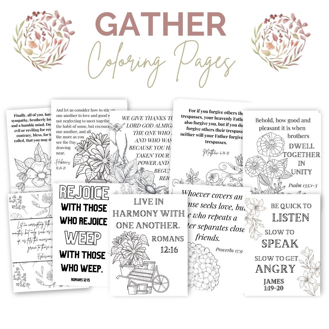 Gather Coloring Pages