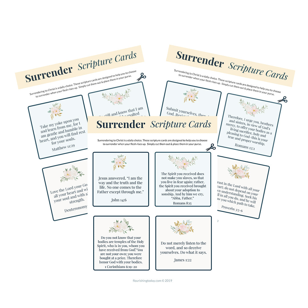 Surrender Scripture Cards – Flourishing Today Shop