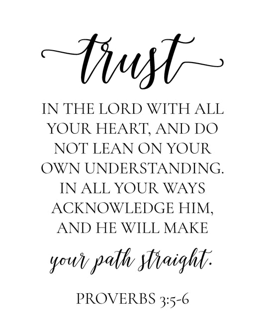 Trust in the Lord Printable